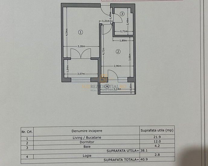 Apartament 2 camere, mobilat si utilat, Drumul Binelui, Comision 0% - Schiță 11