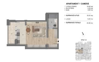Studio, bucatarie inchisa,  Popesti Leordeni, parcare, comision 0% - Poză 4