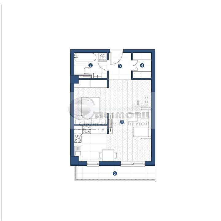 Compex Rezidential in GALATA!  Apartament tip studio 43.61mp - Poză 8