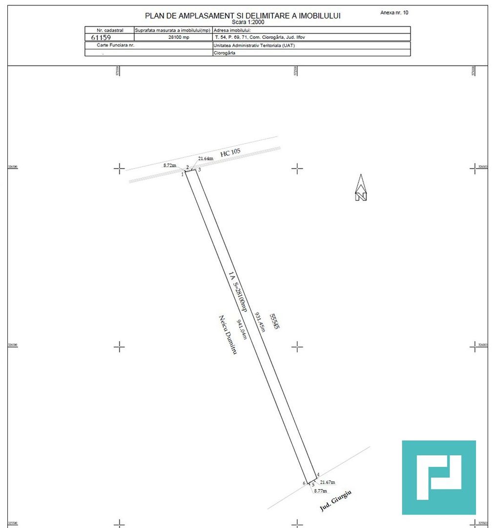 Teren de vanzare 28100 mp în Ciorogarla, Ilfov - Schiță 6