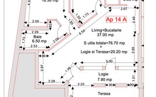 Apartament Ultracentral cu 3 camere, Piata Unirii, 96.70mp - Schiță 2