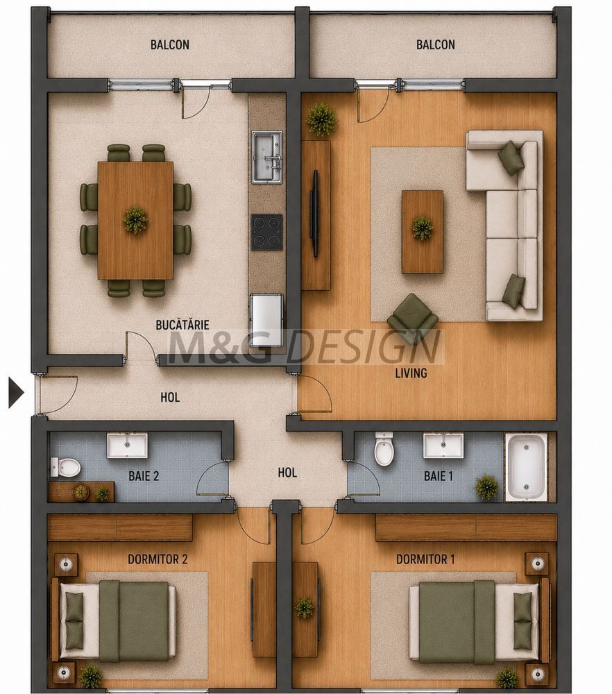 Apartament 3 camere zona Modern - Poză 2