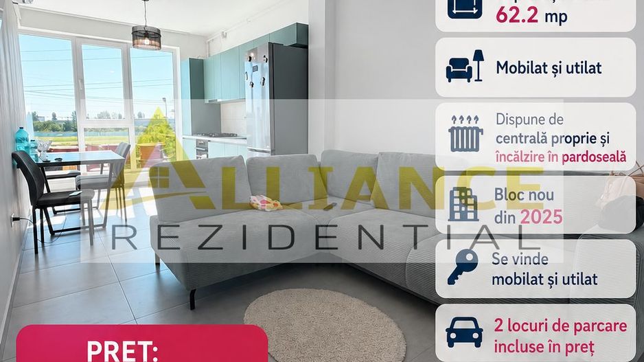 Apartament 3 camere | Bloc 2025 | 2 parcări | 135.000€ - Poză 1