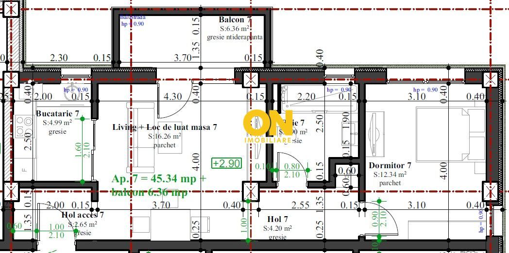 Apartament cu 2 camere, etaj 1, garaj - Schiță 2