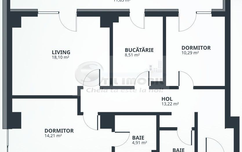 TATARASI BLOC NOU: Ap cu 3 camere + 2 Bai decomandat 156.160€ + 21%TVA - Poză 9