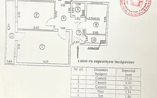 3 camere decomandate | 65 mp | Huedin – Brâncoveanu | Etaj 5 | 1977 - Schiță 11