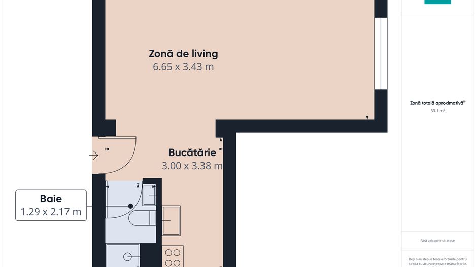 Apartament modern la cheie, cu 1 cameră - Poză 11