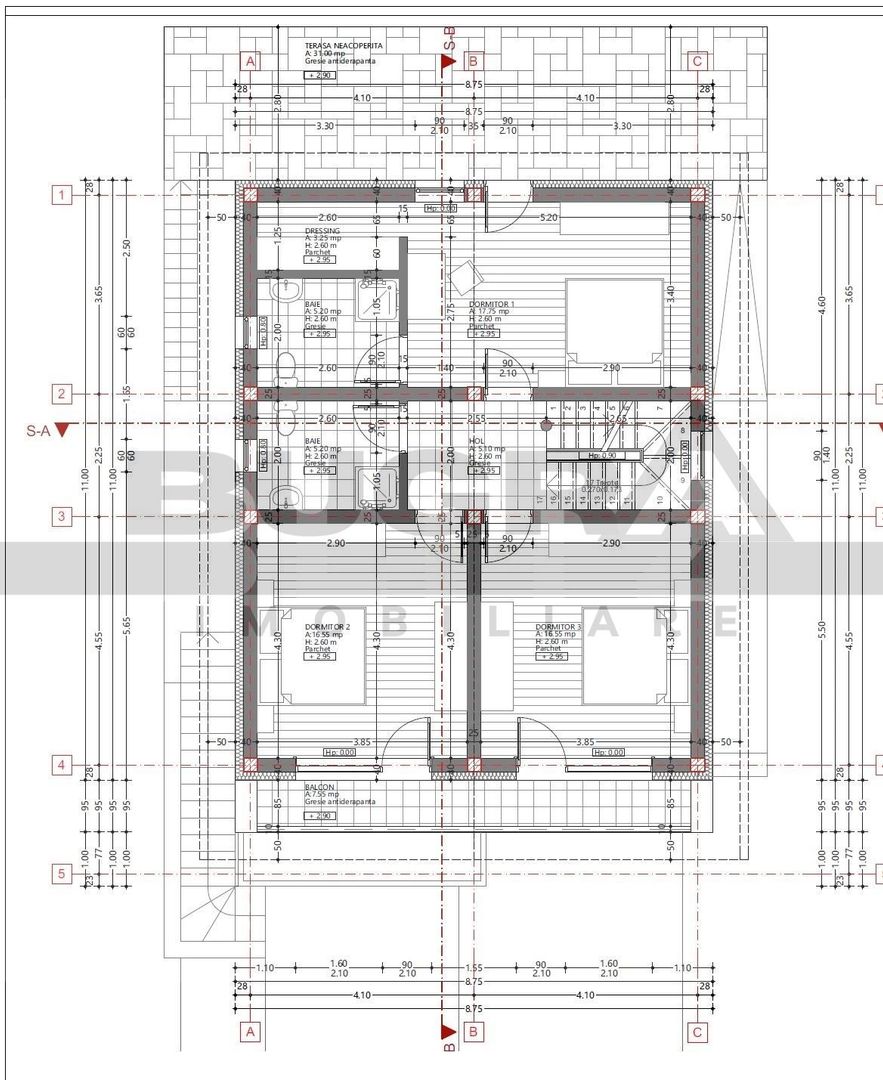 Case individuale 4 camere, 140 mp utili, 1000 mp teren, Feleacu - Schiță 8