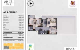 Apartament cu 4 camere, terasa 83mp - The Grand Kristal, Sector 4 - Schiță 8