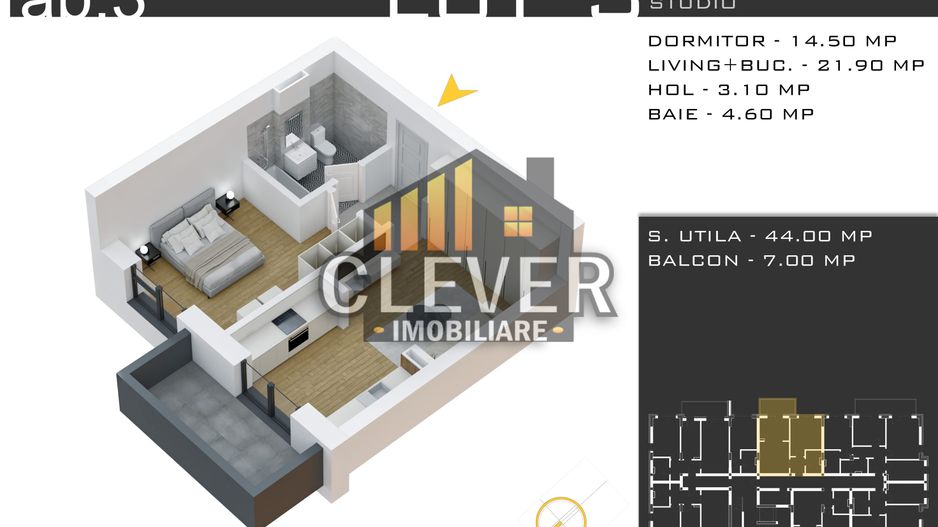 Studio, Incalzire Pardoseala, Finisaje la Alegere - Pallady - Schiță 9