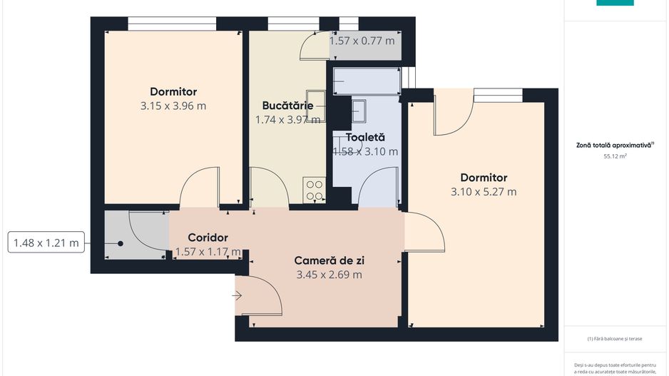 Apartament cu 2 camere de vânzare în zona Vlaicu - Poză 6