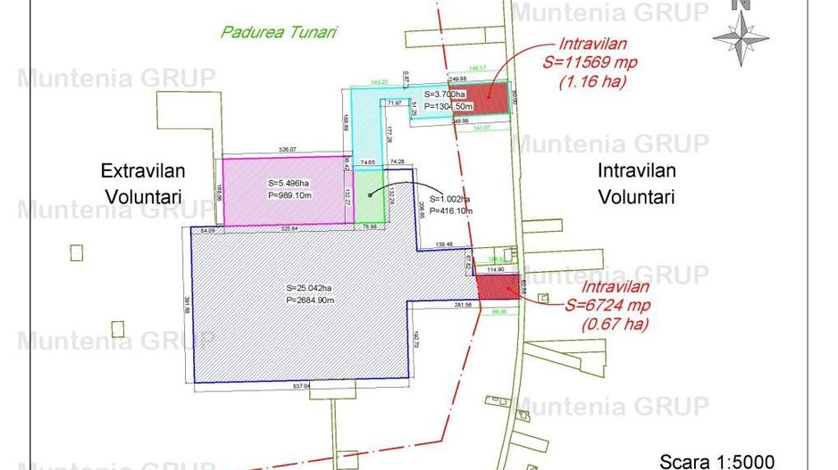 Oportunitate unica investitie ! Pipera 35,24 Ha. teren partial in intravilan - Poză 1