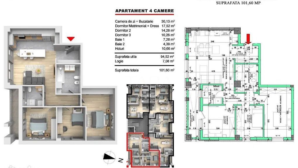 Apartament cu 4 camere de închiriat în zona Vivo. - Poză 13