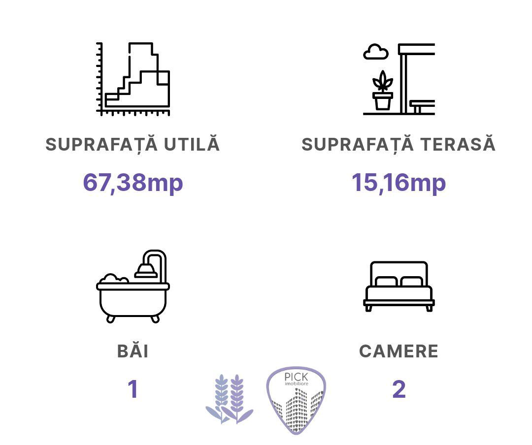 P 1030 - Apartament cu 2 camere în Livezeni, Lavandei Residence - Poză 3
