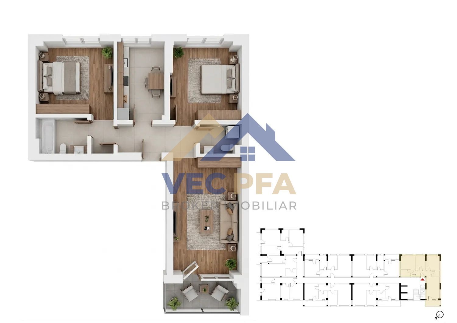 Apartamente 3 Camere și două unități tip Duplex Comision 0% - Poză 1