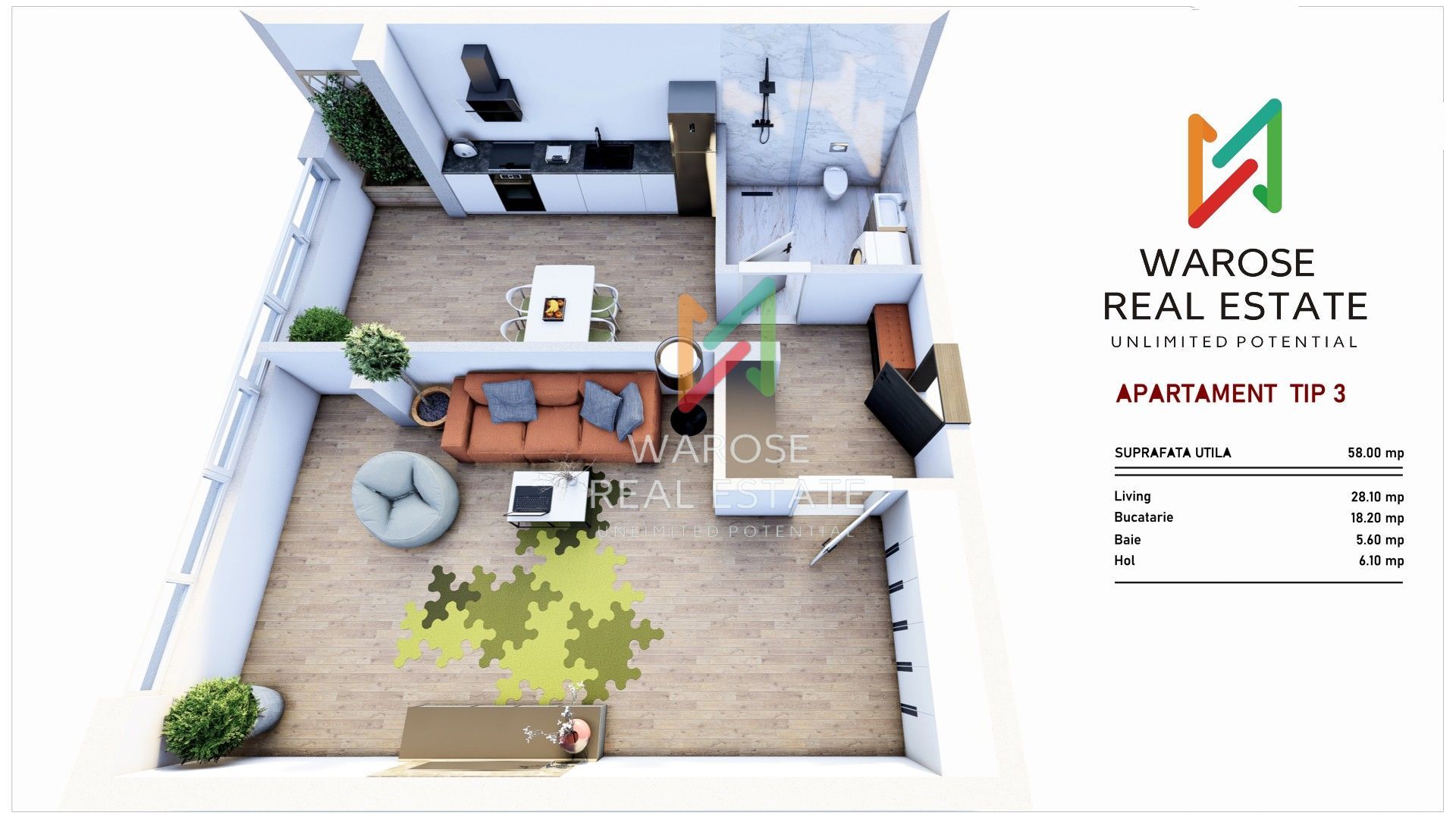 0% Comision | Ap 2 camere | 3 Structuri | De la 58 mp - Poză 3