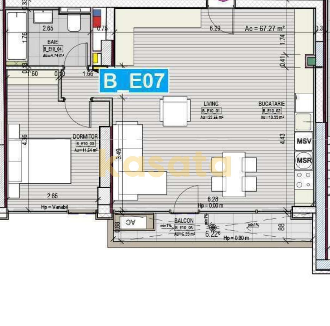 OPORTUNITATE | APARTAMENT 2 CAMERE | TEI PARCUL CIRCULUI |BLOC BOUTIQU - Schiță 2