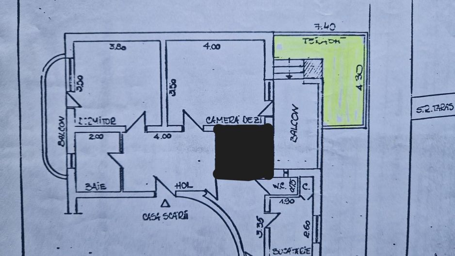 Apartament interbelic elegant cu terasă, pe Vasile Lascăr – lângă Dacia - Schiță 19