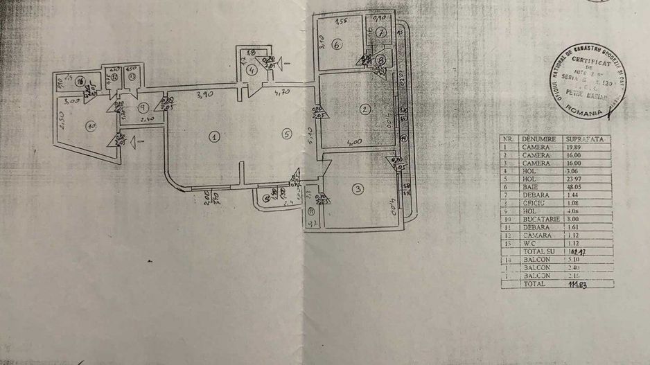 DE ÎNCHIRIAT APARTAMENT 3 CAMERE | VILĂ INTERBELICĂ | CENTRALĂ PROPRIE - Schiță 11