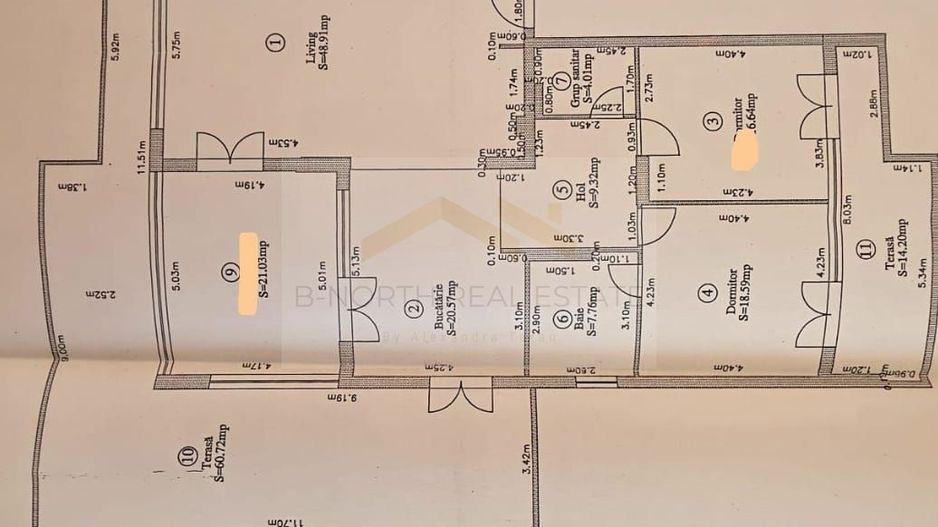 Penthouse 148mp  cu terase75 mp și șemineu | Corbeanca - Schiță 14