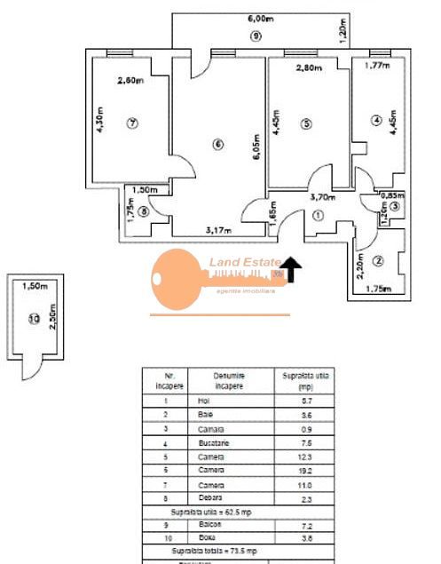 Apartament 3 camere 200m metrou Constantin Brâncuși Drumul Taberei - Schiță 16