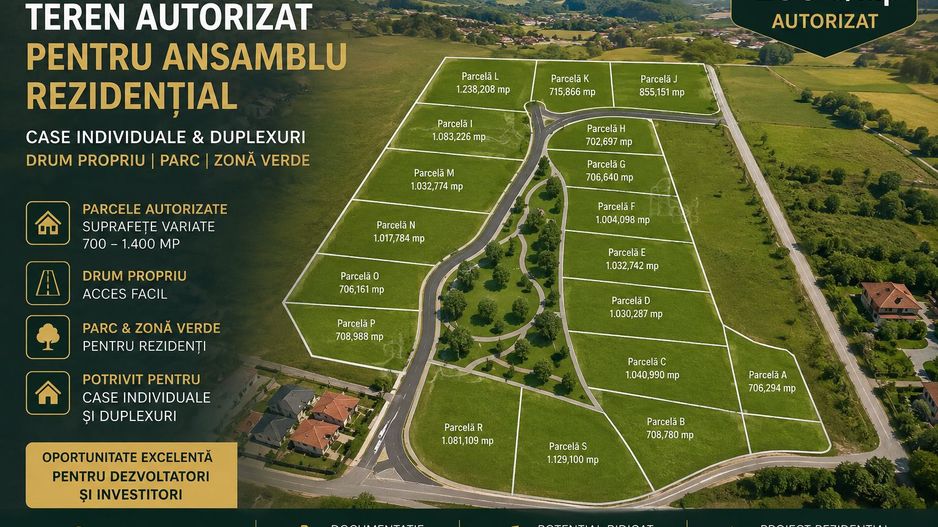 Teren autorizat | case individuale și duplex-uri | Feleacu - Poză 1