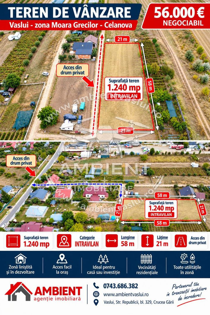 TEREN INTRAVILAN 1.240 MP – VASLUI | MOARA GRECILOR – CELANOVA - Poză 1