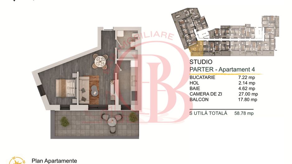 Apartament 2 camere Titan-Pallady Parcare Gratuita - Schiță 2