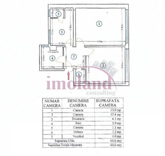 Apartament 2 camere - Viilor - Schiță 10
