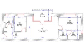 Apartament 3 camere, NOU, la cheie, Borhanci - Schiță 8