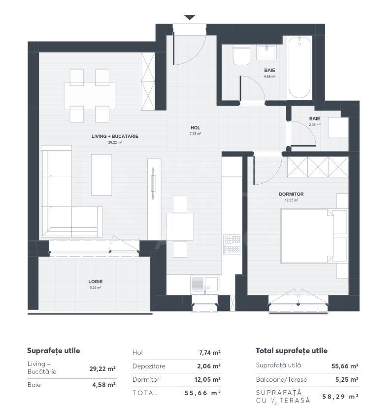 Vânzare, apartamente, 2 camere, Coresi Avantgarden, Brașov - Poză 7