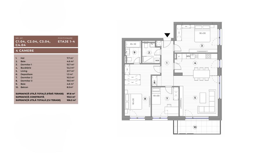 APARTAMENT 4 CAMERE | PROIECT NOU | PIATA IANCULUI - Poză 16