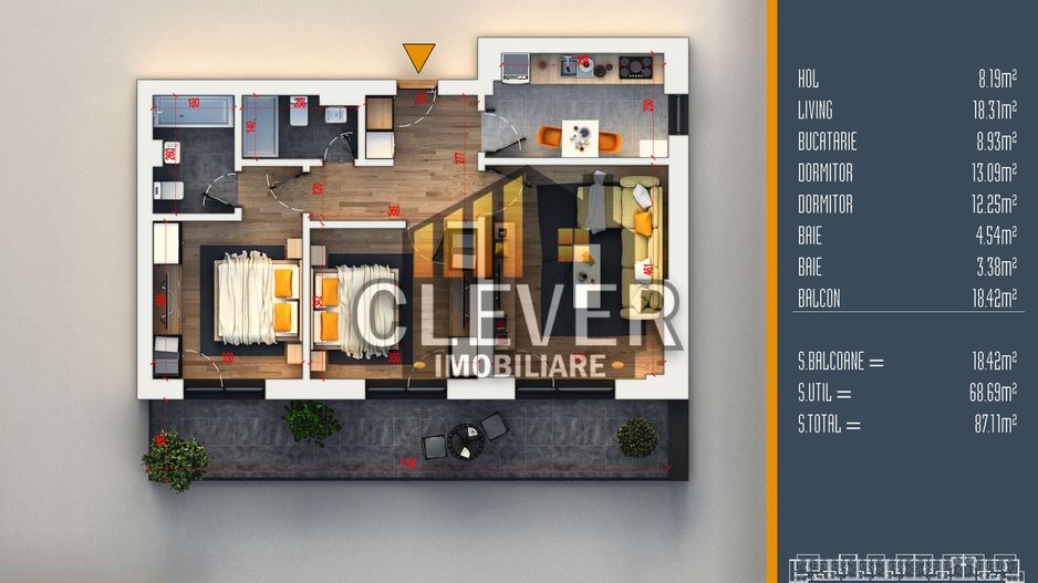 Apartament 3 camere cu Terasa-Theodor Pallady Comision 0 - Poză 1