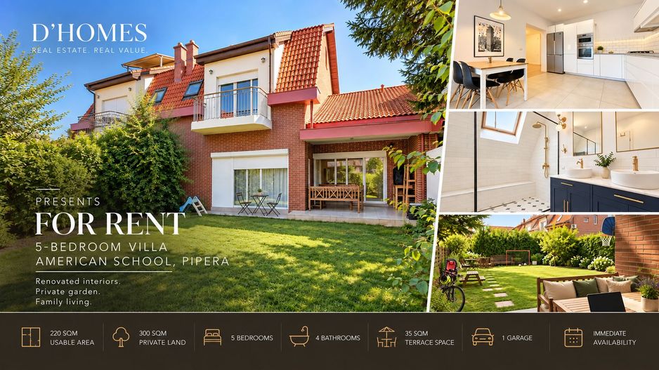 5-Bedroom Villa for Rent in Ibiza Golf I Pipera | American School - Poză 1