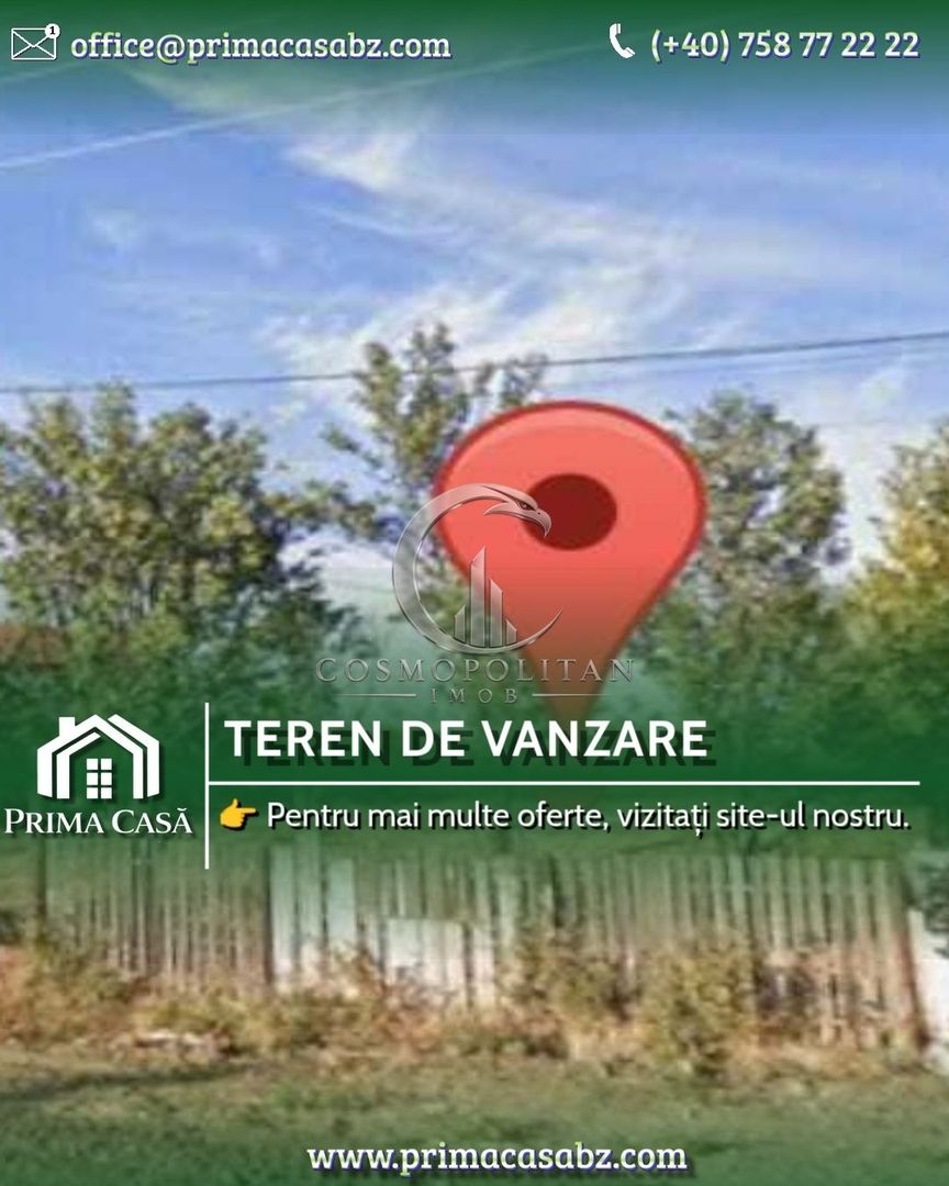 Teren intravilan zona Vadu Pasii BZ 4.000mp d=20m drum asfaltat utilitati Pret: - Poză 1