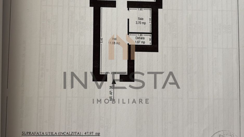 Apartament 1 camera decomandata, in Centru, langa Tribunal! - Schiță 2