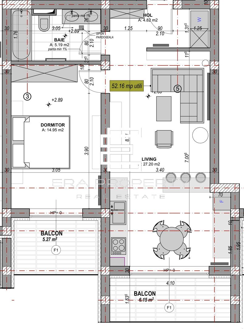 Apartament  2 camere 52 mp/LA CHEIE, zona Aeroport Sibiu - Schiță 10