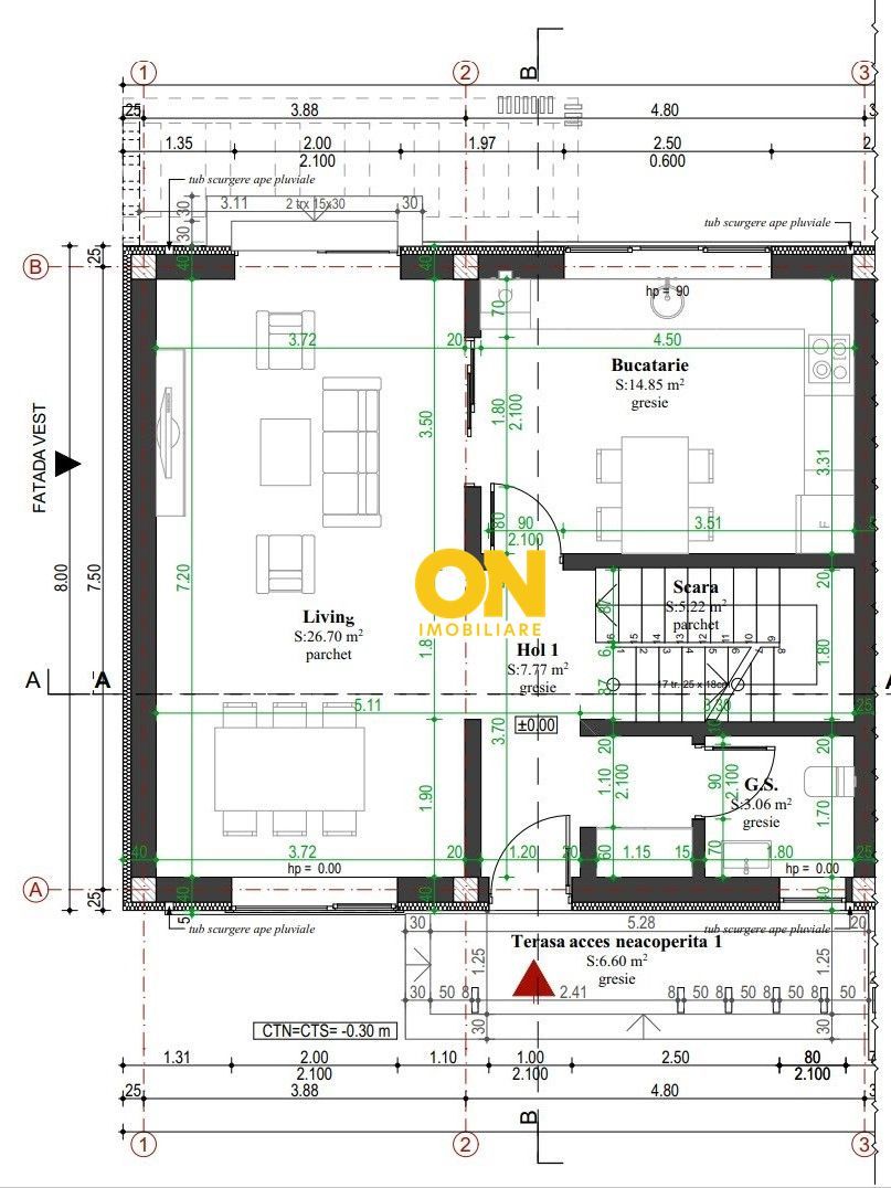 Casa tip insiruit, 4 camere, 186 mp teren, zona premium, Cetate - Schiță 13