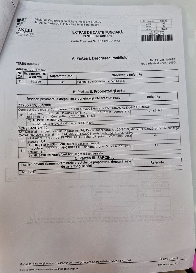 Vand teren 641 mp Cristian - Poză 3