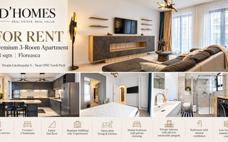 For Rent | Luxury 3-Room Apartment | Pet Friendly | 88 sqm | Floreasca - Poză 1