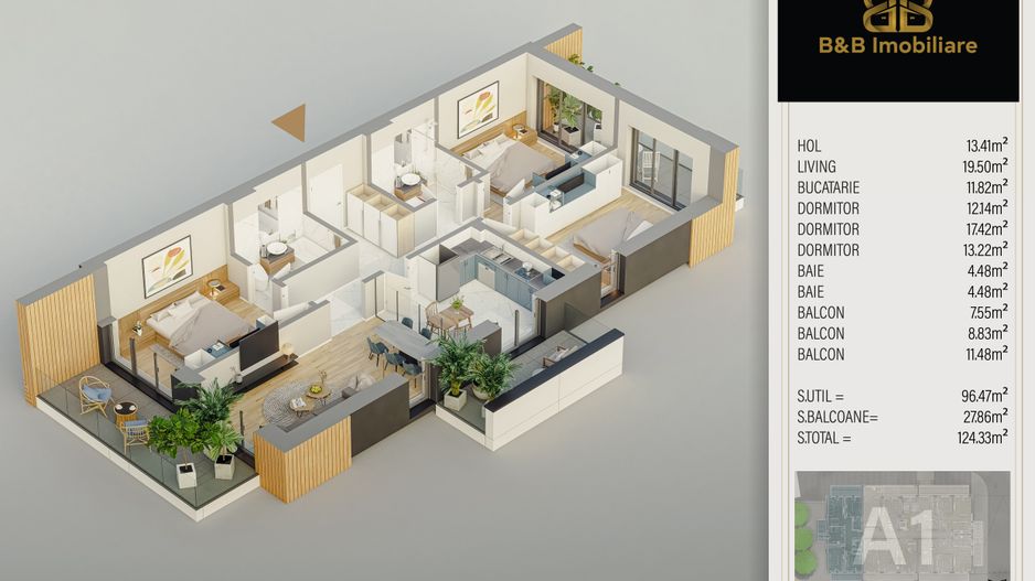 4 camere PREMIUM-Pallady -direct dezvoltator - Schiță 8