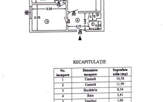 2 Camere-51MP | Circular | Renovat | Utilat | 2 Lifturi | Metrou Dr.T. - Schiță 14