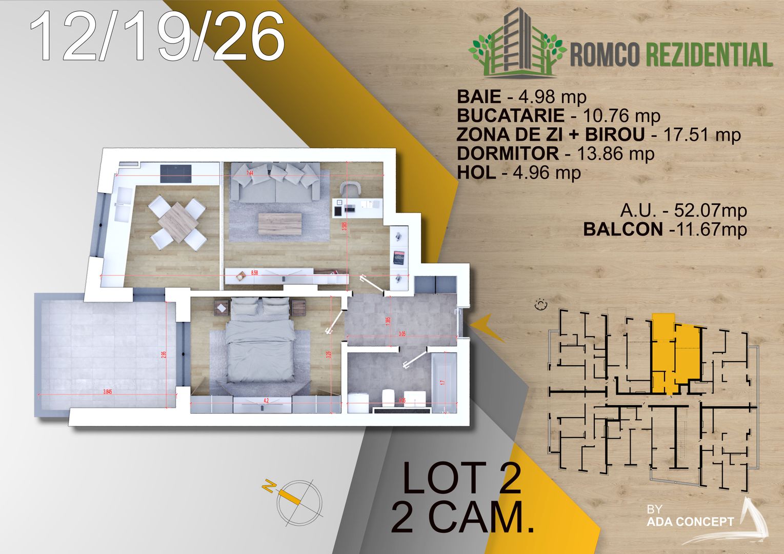 2 CAMERE / ROMCO REZIDENTIAL / FINALIZAT/ COMISION 0%! - Poză 7