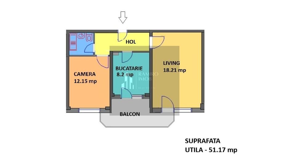 apartament 2 camere decomandat 52mp -Dacia -Eminescu -Calea Mosilor - Poză 2