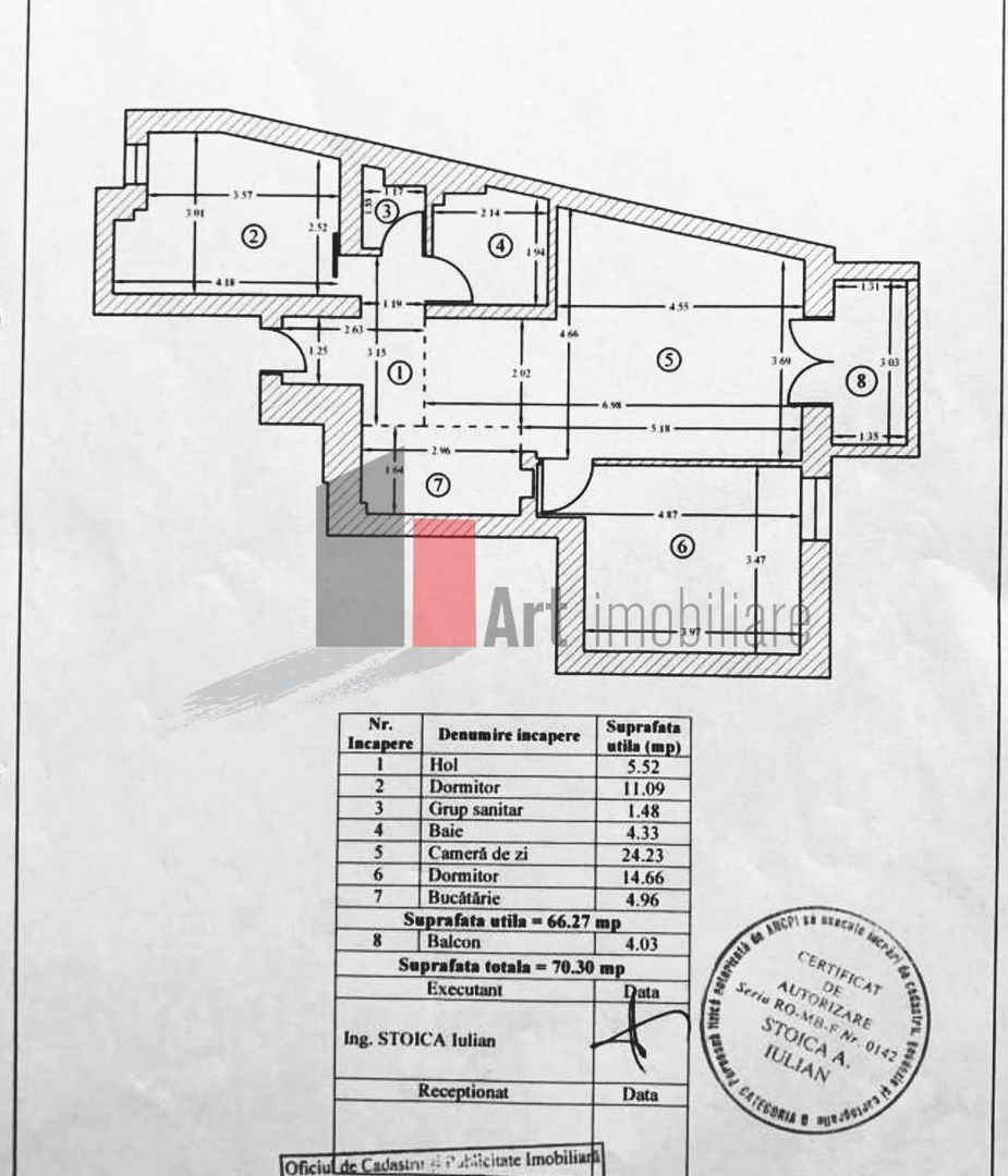 Apartament 3 camere, bloc 2015, zona Ultracentrala | Eminescu/Tunari - Schiță 16