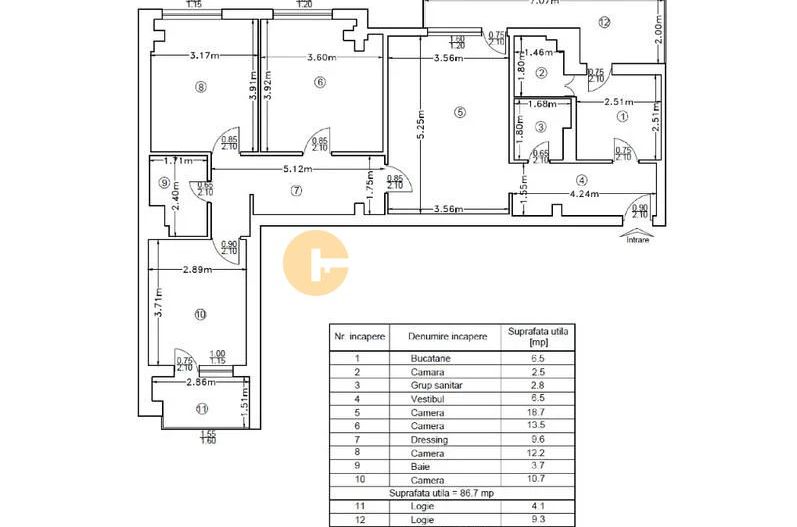 100 mp Ultra-Central: Apartament 4 Camere pe Bd. Independenței (Fără Risc) - Schiță 18