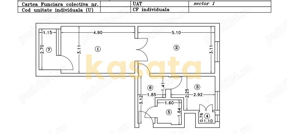 OPORTUNITATE | APARTAMENT 2 CAMERE | FLOREASCA | PARC - Schiță 9