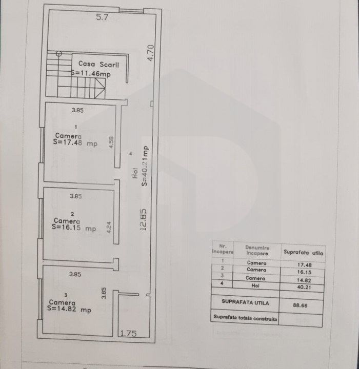 Apartament | 88mpu | 3 camere | Etaj 1 | zona Turnisor | Nou - Poză 2