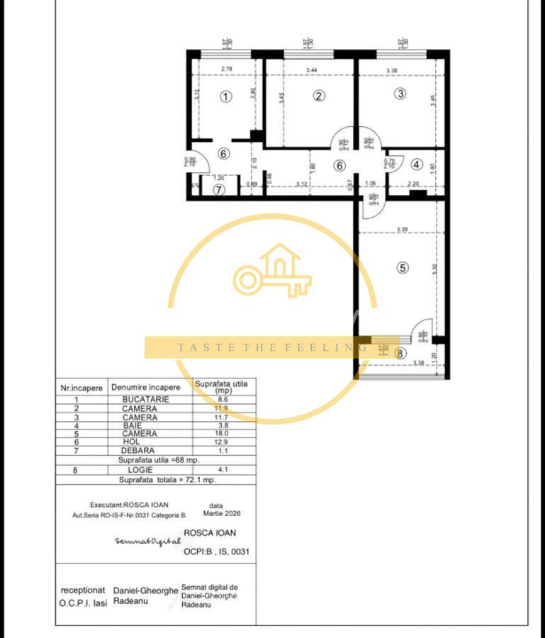 Apartament cu 3 camere/ 72mp/ zona Alexandru cel Bun - Poză 9