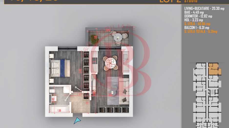 Promo-Ideal Investitie-2 camere-Theodor Pallady Metrou Teclu - Schiță 2